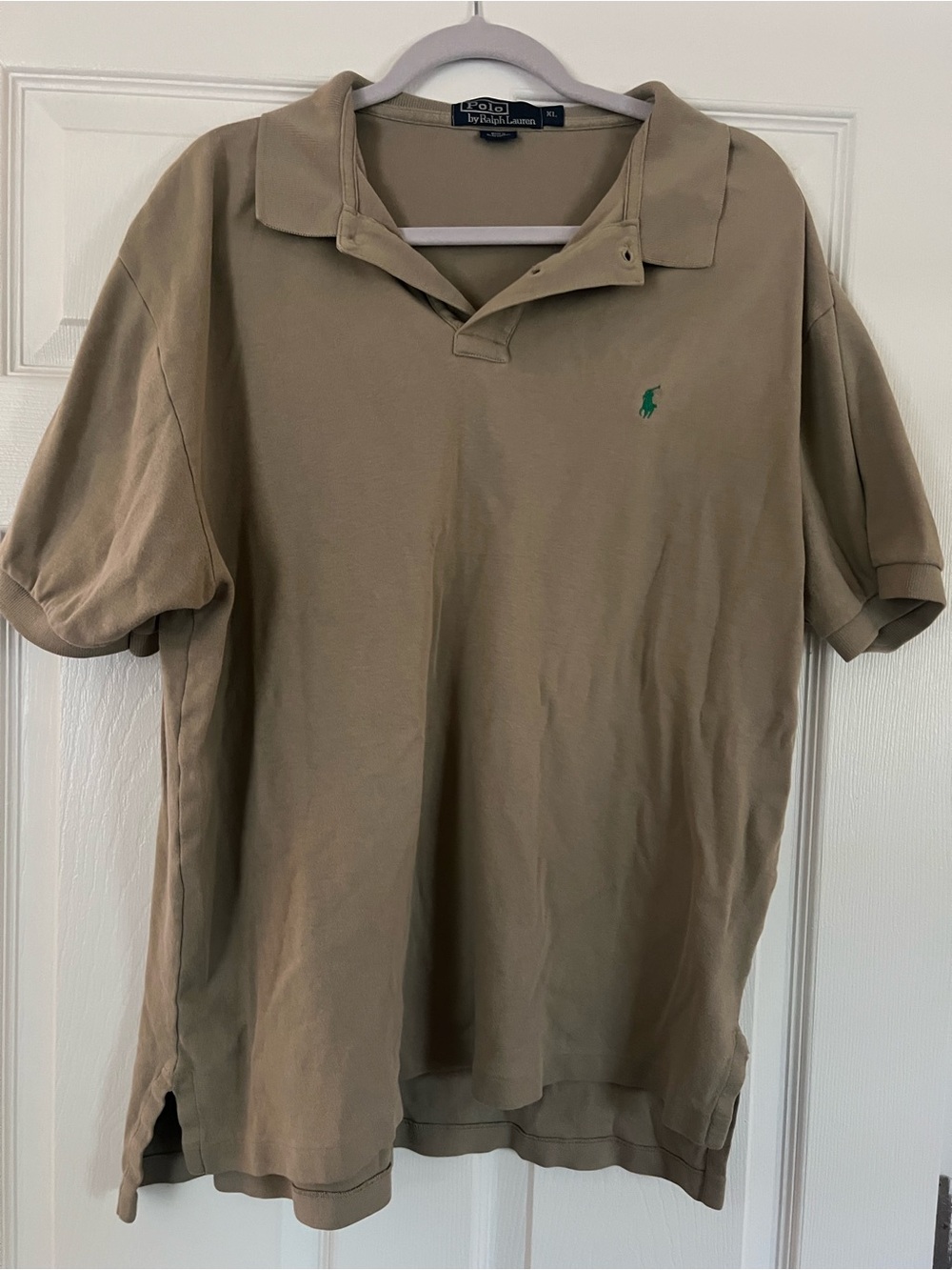 Polo by Ralph Lauren Tan Polo with Green Pony Logo